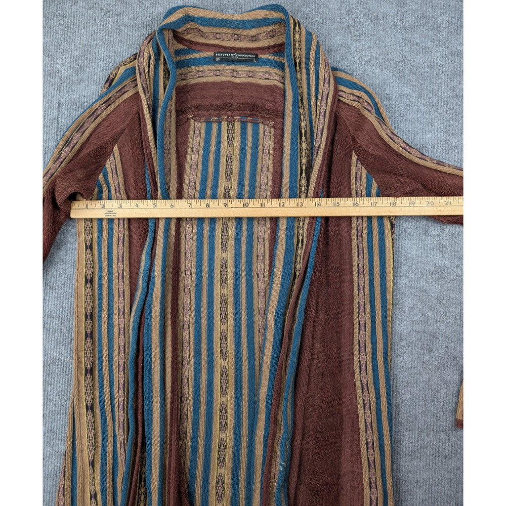 Peruvian Connection Duster Cardigan Womens Medium Open Front Boho Tribal Western - Picture 4 of 5